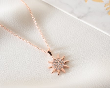 925 Ayar Güneş Kolye