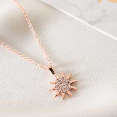 925 Ayar Güneş Kolye