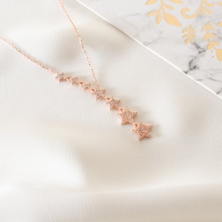 925 Ayar Gümüş 6 Yıldız Kolye