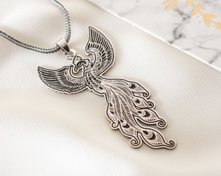 925 Ayar Gümüş Anka Kolye