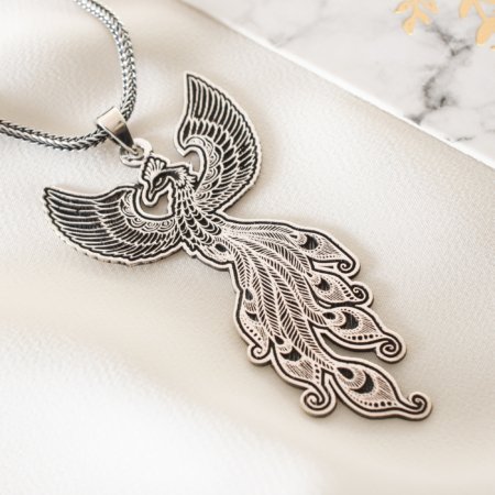 925 Ayar Gümüş Anka Kolye