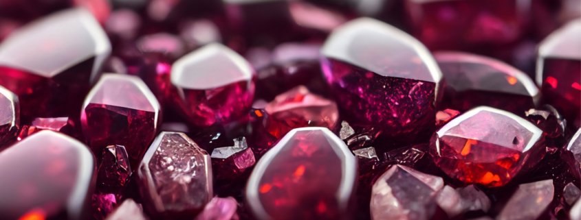 Kırmızı lal taşı kristali doğal ışık altında