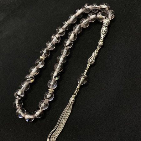 Saç Teli Tesbih 925 Ayar Gümüş Püsküllü Özel Tasarım