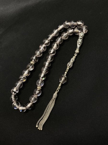 Saç Teli Tesbih 925 Ayar Gümüş Püsküllü Özel Tasarım