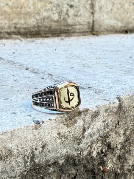 elif motifli gümüş yüzük