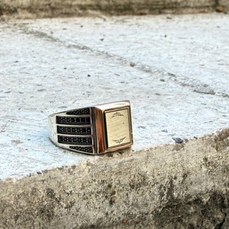 925 ayar el işçiliği motifli gümüş erkek yüzük modeli