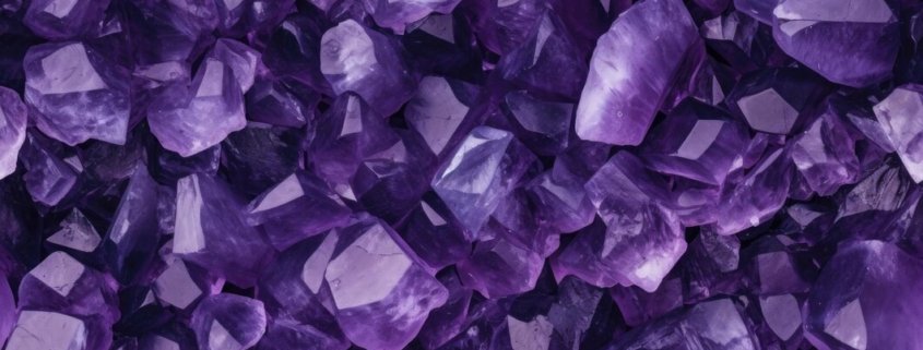 Mor renkli ametist taşı doğal ışık altında