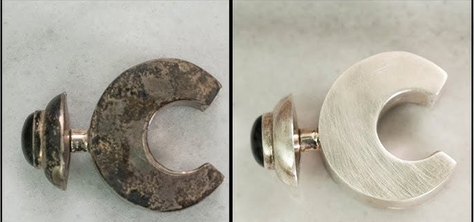 Antika takı restorasyonu öncesi ve sonrası görüntüsü