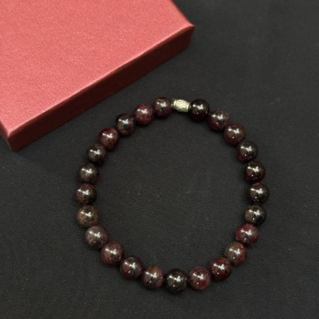 Doğal Lal Taşlı Bileklik - El Yapımı ve 925 Ayar Gümüş Detaylı Model