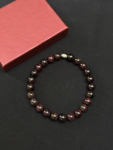 Doğal Lal Taşlı Bileklik - El Yapımı ve 925 Ayar Gümüş Detaylı Model