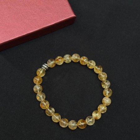 Sitrin Doğal Taşlı Bileklik - El Yapımı ve Zarif Sarı Tonlu Model