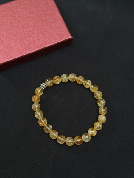 Sitrin Doğal Taşlı Bileklik - El Yapımı ve Zarif Sarı Tonlu Model