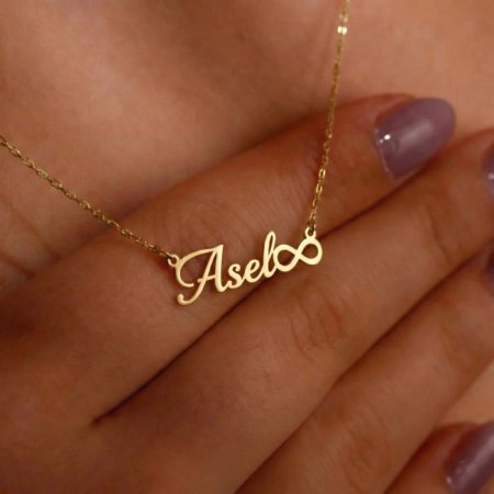 925 ayar gümüş sonsuzluklu tasarım isim kolye